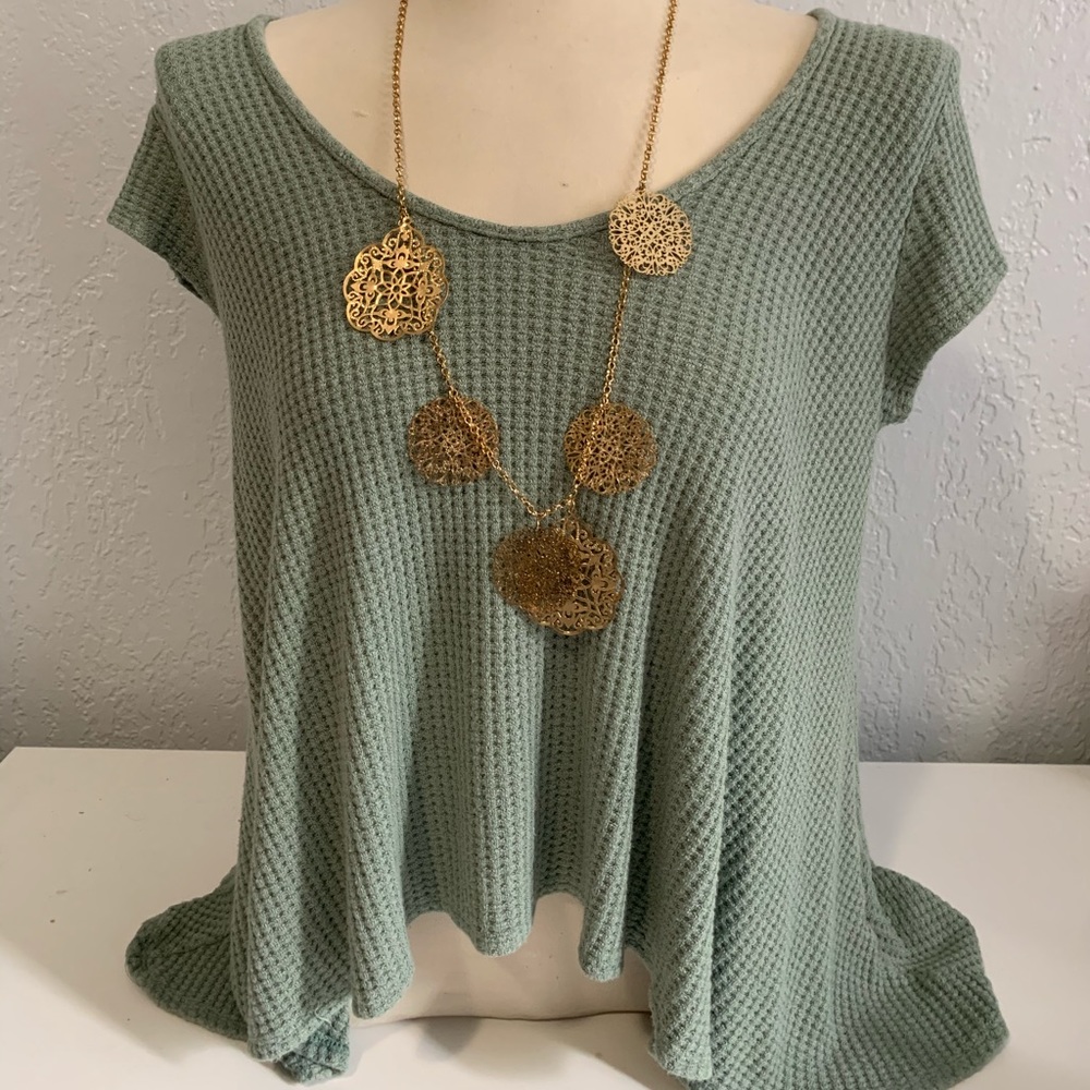 Green blouse lightly worn size small